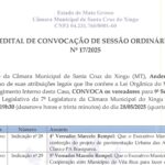 Edital de Convocação de Sessão Ordinária Nº 16/2025
