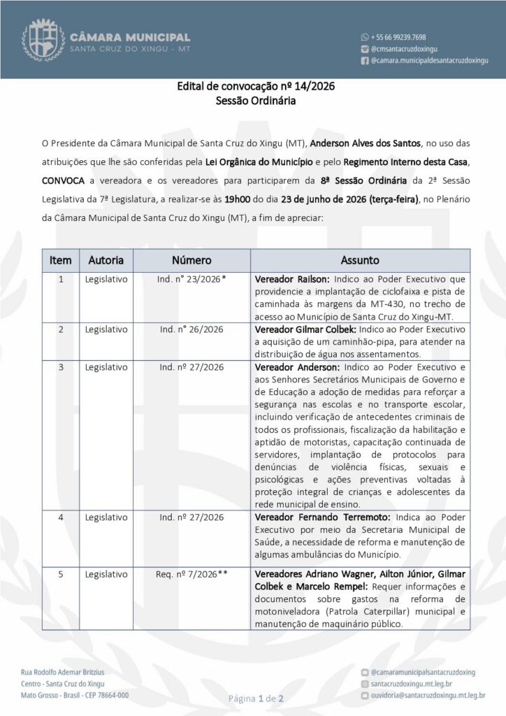Edital de Convoca&ccedil;&atilde;o