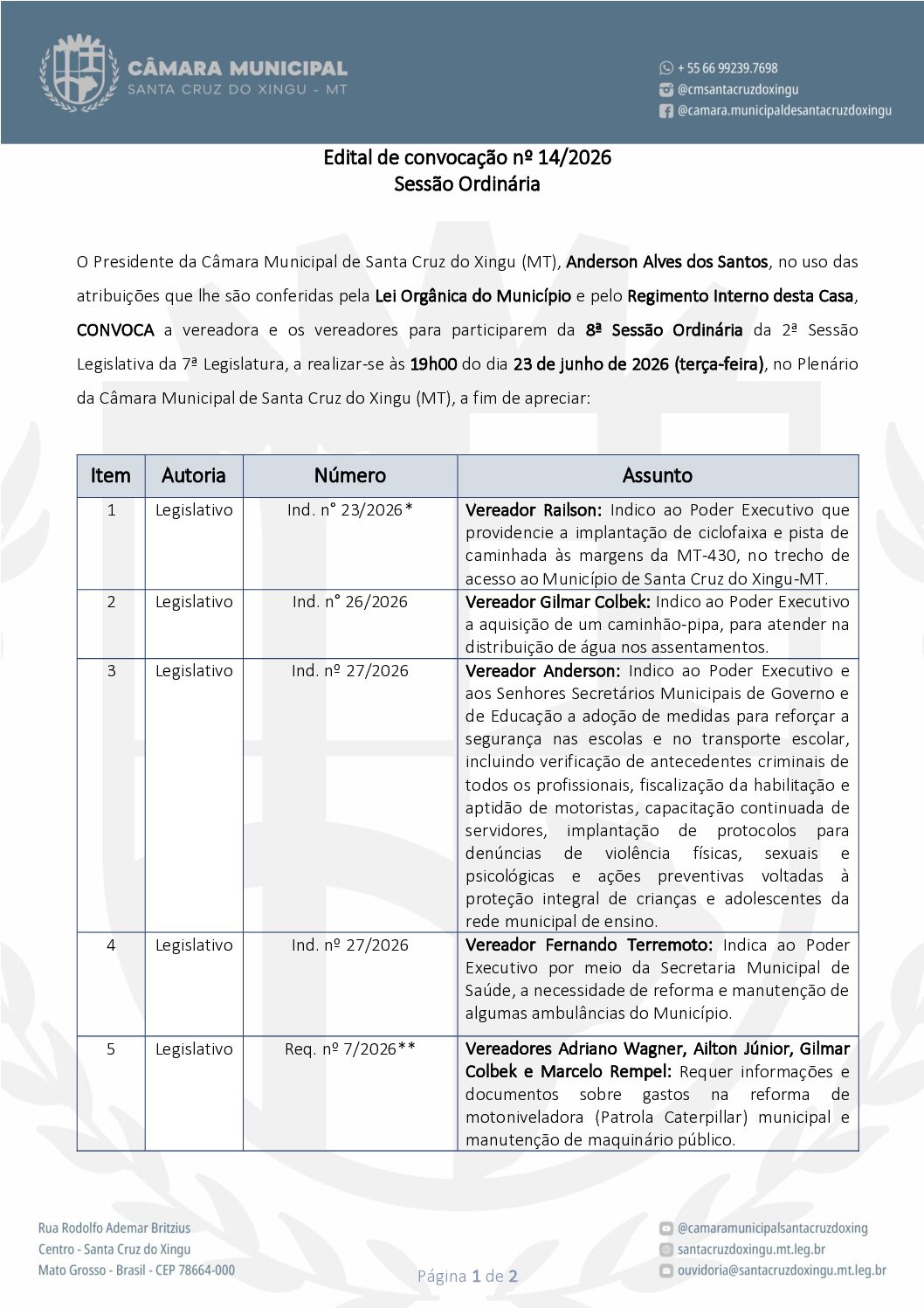 Edital de Convocação
