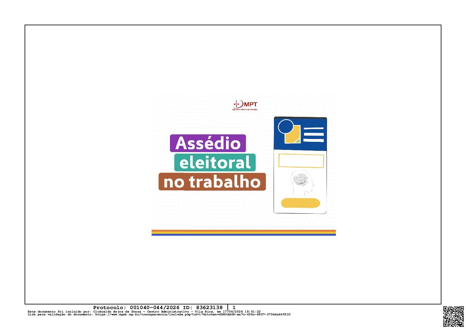 Cartilha do MPT sobre assédio eleitoral